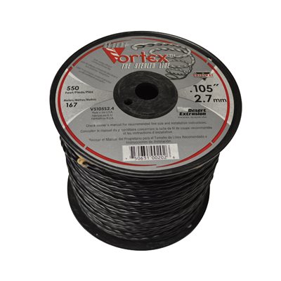 TRIMMER LINE BLACK VORTEX .105 3LB - 550'